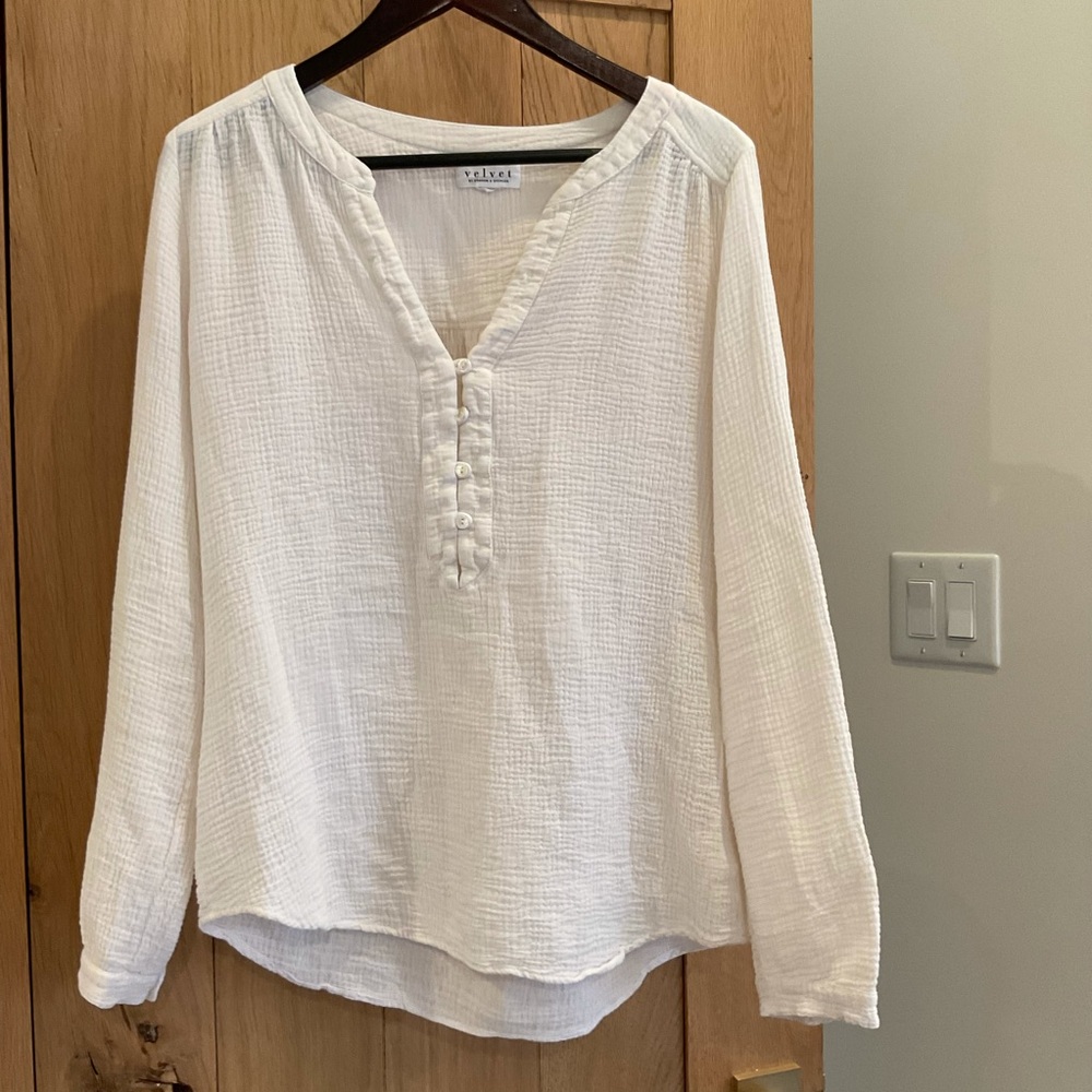 VELVET LONG SLEEVE BLOUSE